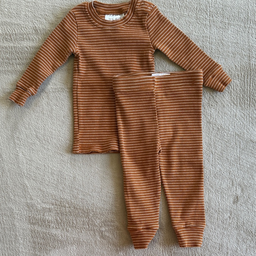Mebie Baby Rust Striped  Set